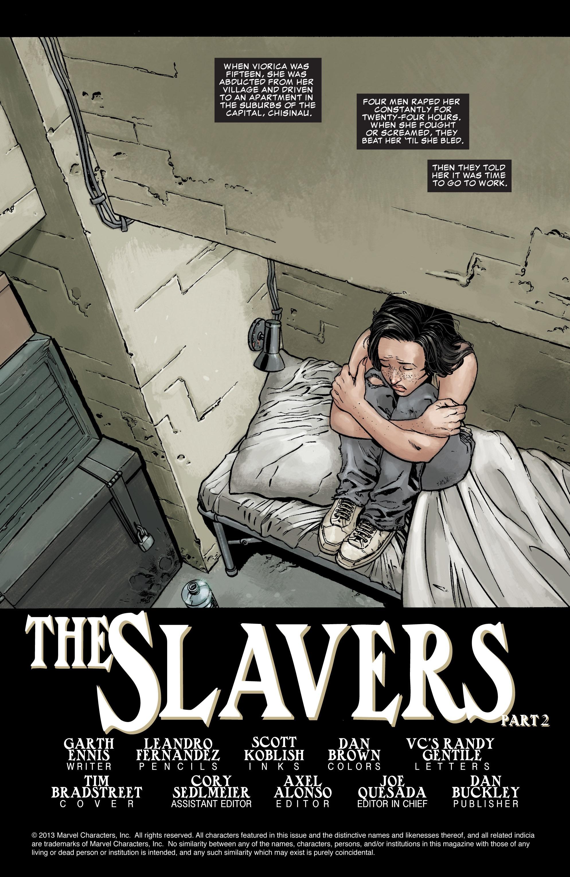 “Every night, twenty men.” (The Punisher #26)