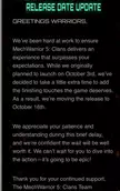 Mechwarrior 5 Clans release pushed to October 16