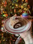 Mini yule log cake for Christmas dessert [homemade]