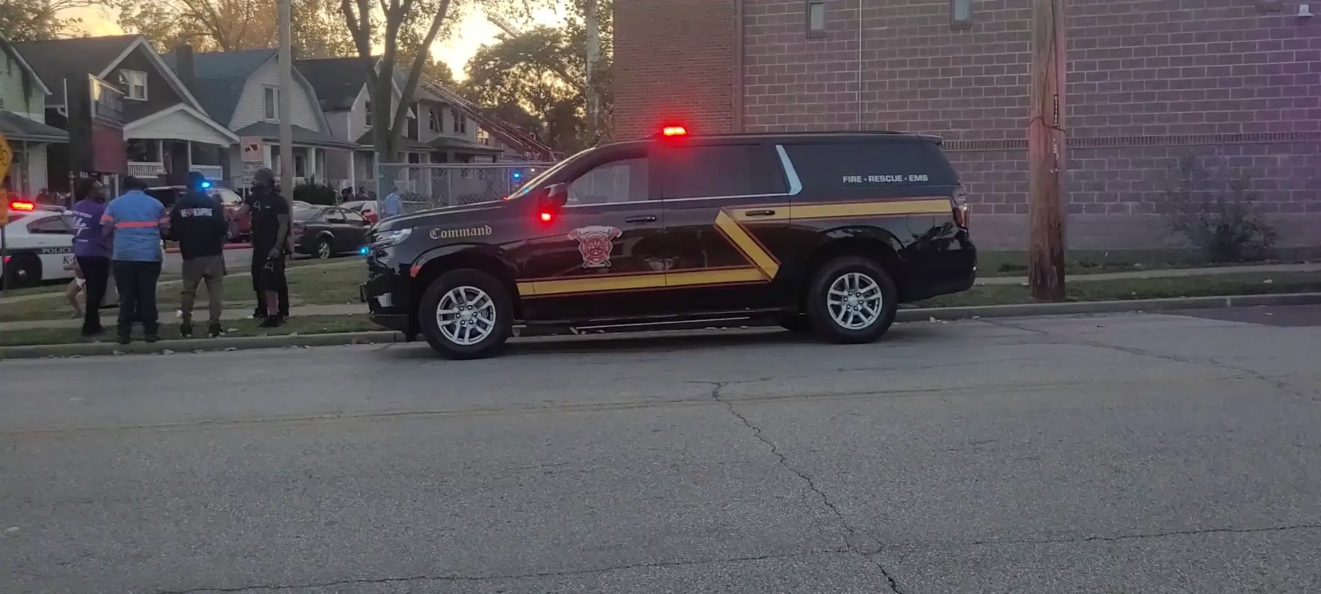 Multiple fire departments with police units on scene of a house fire in University City, Missouri (part 4)