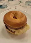 My dad made a bagel burger
