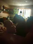 My dog Gramma got to meet our godson!