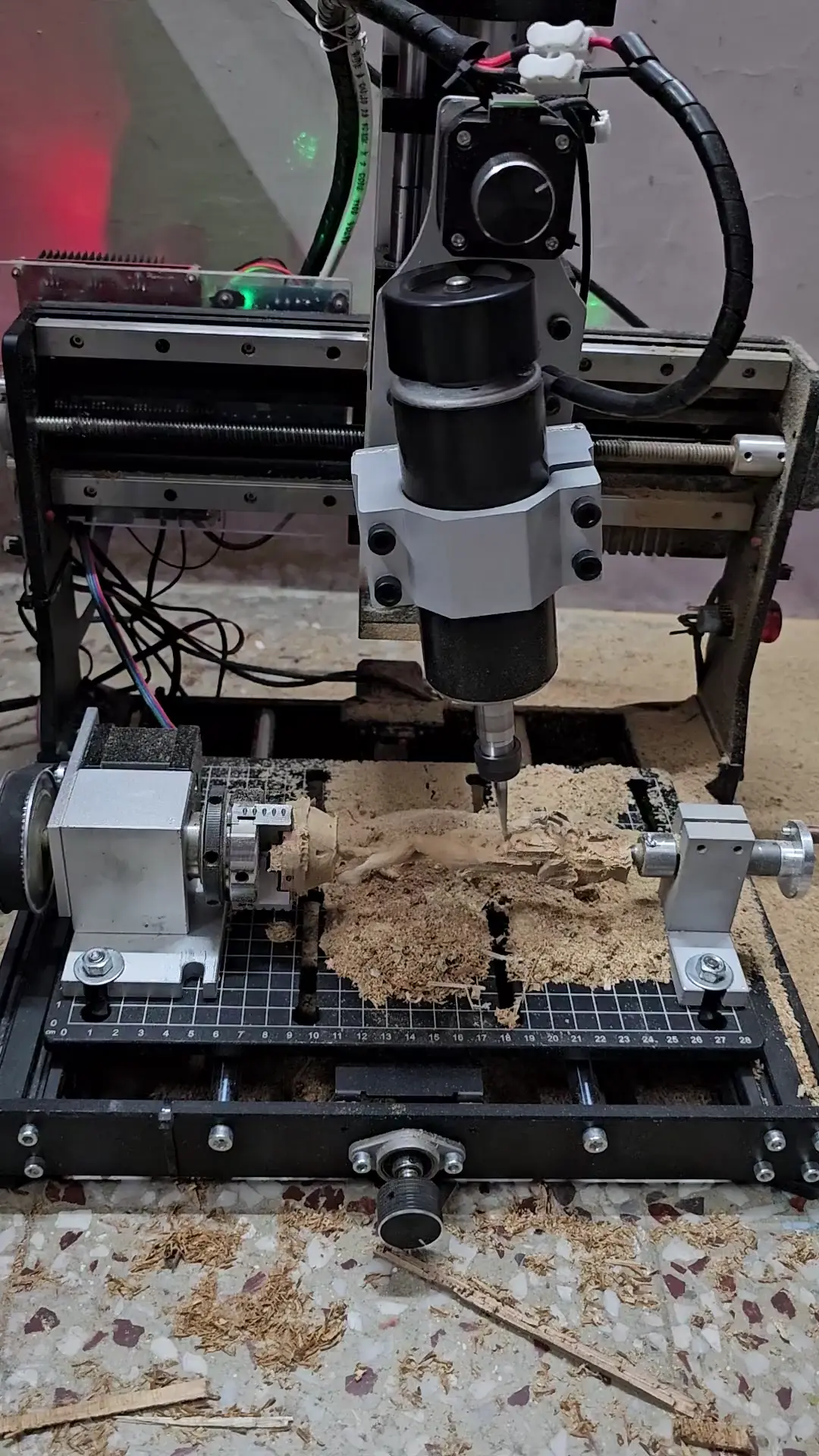 My first actual 5 axis milling on my modified 3020 machine 