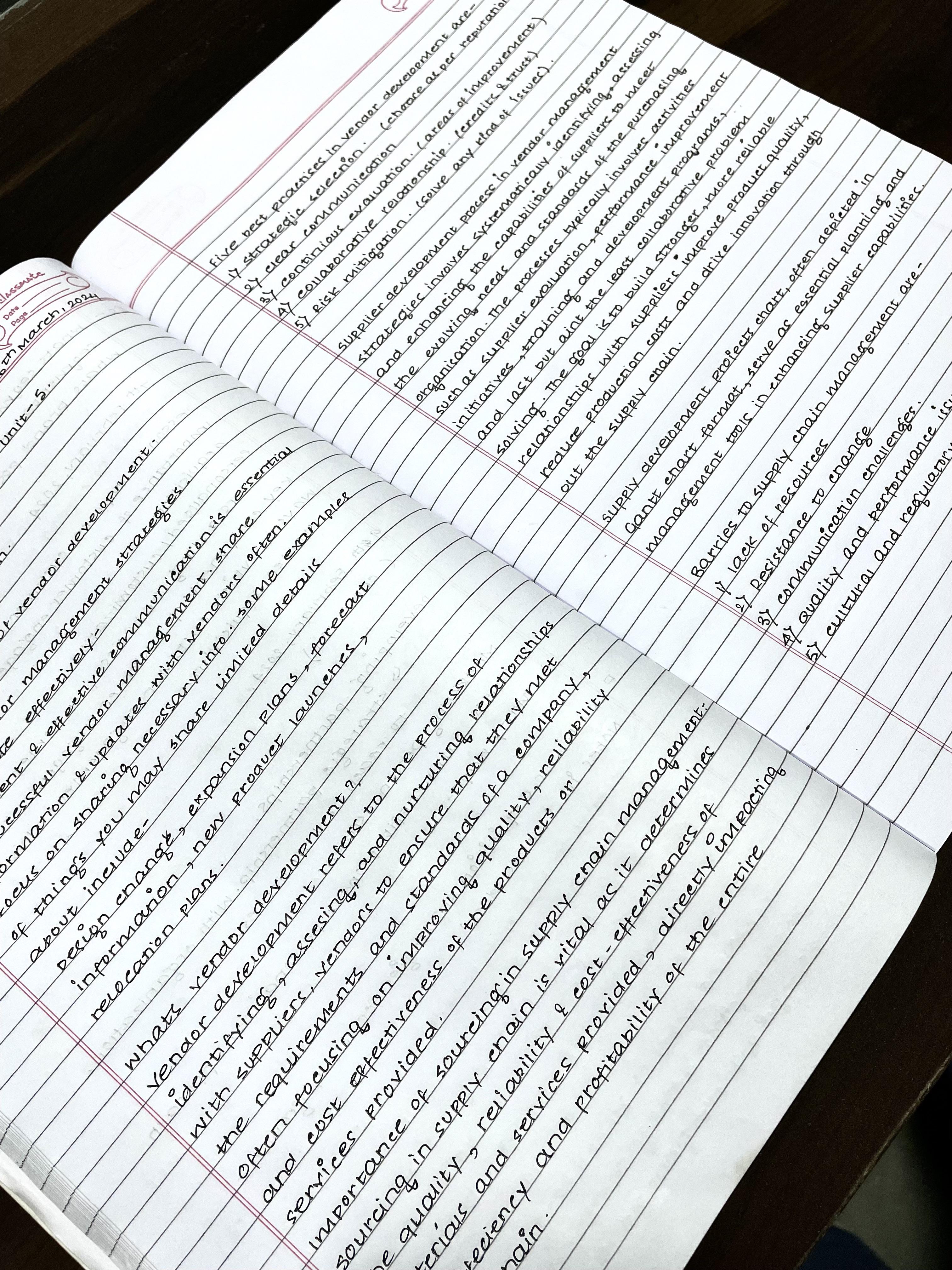 My sample note writing style
