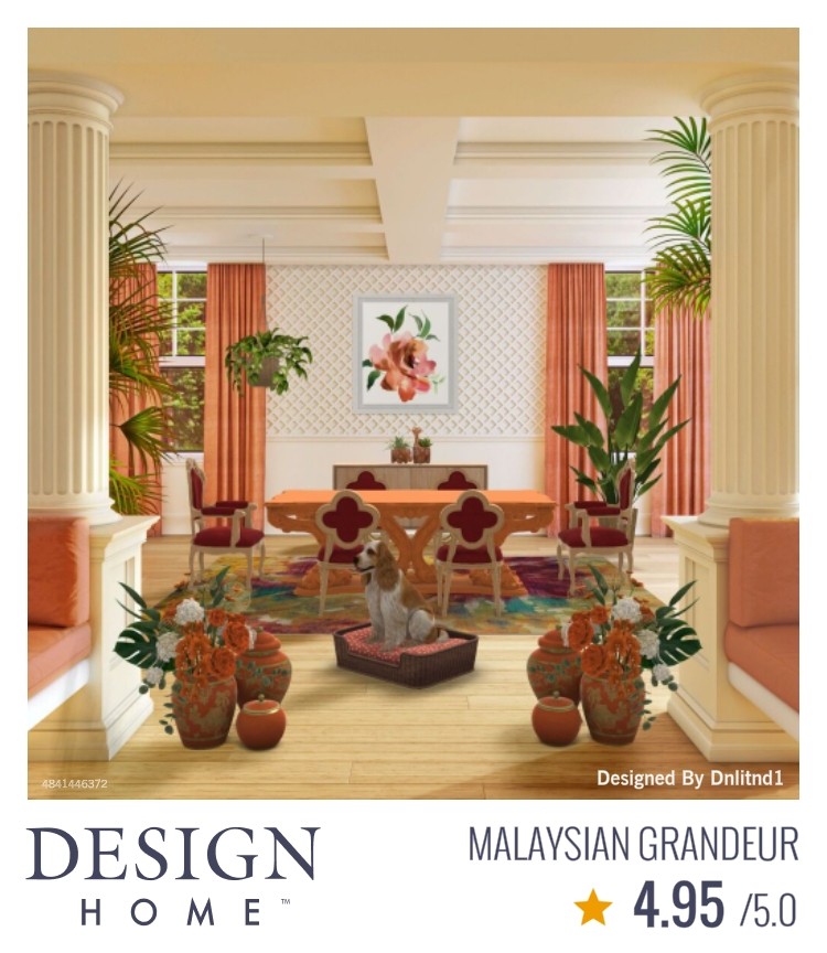 Design Home game interior design concepts including a newborn nursery with pink wallpapers and floral print