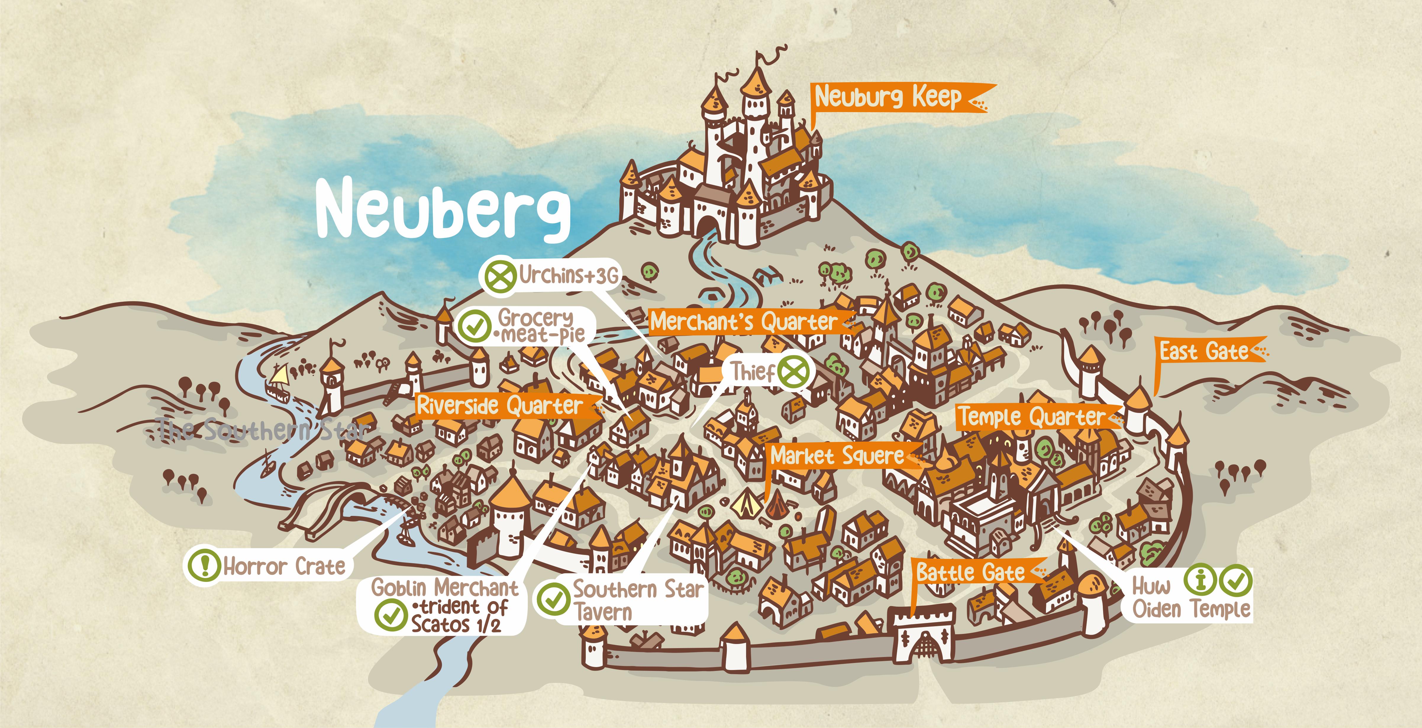 Neuberger Map Neuberg Fictional City map from the Fighting Fantasy Gamebooks 'Beneath ...