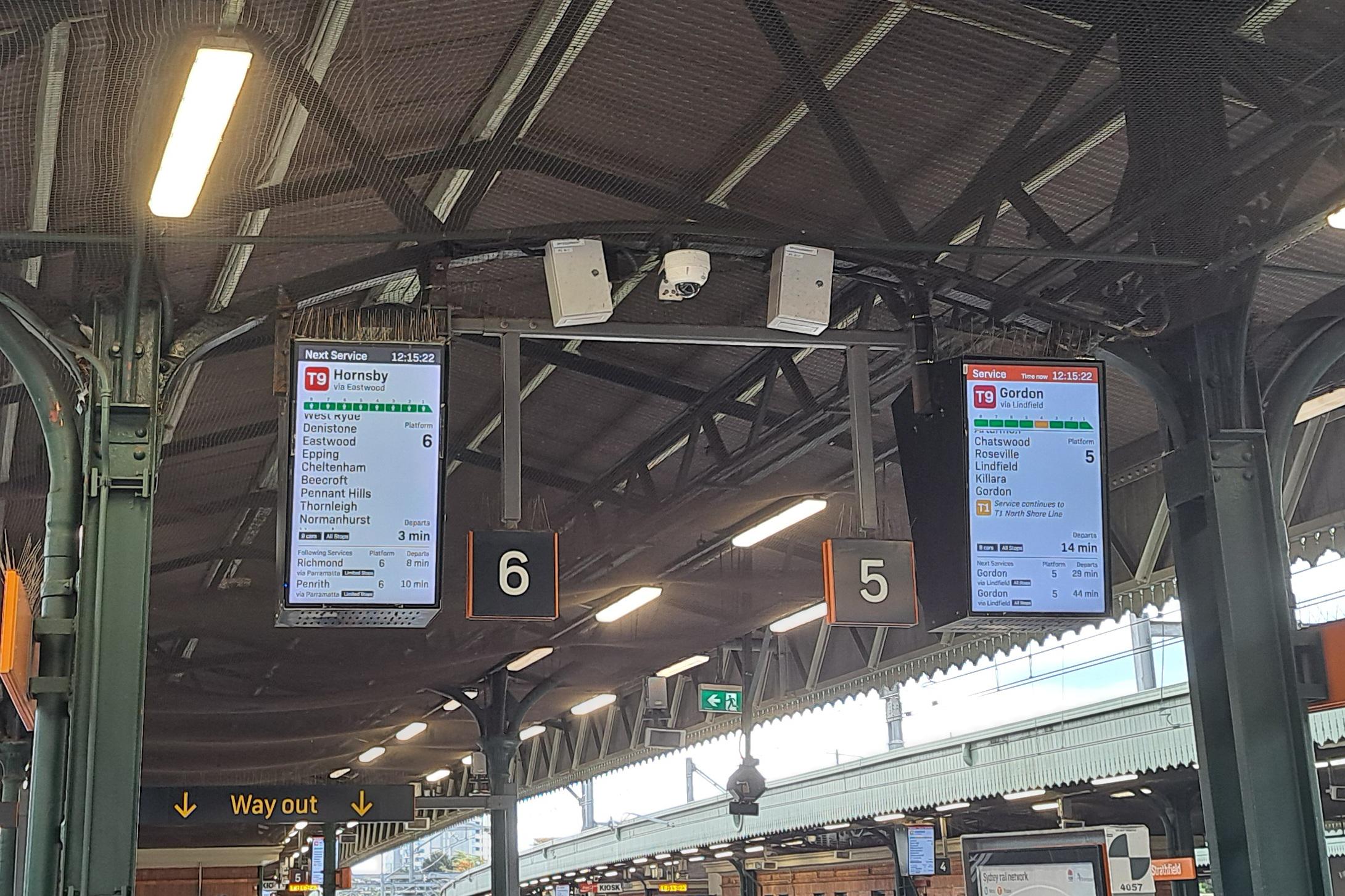 New platform indicator design (left) spotted at Strathfield Station ...