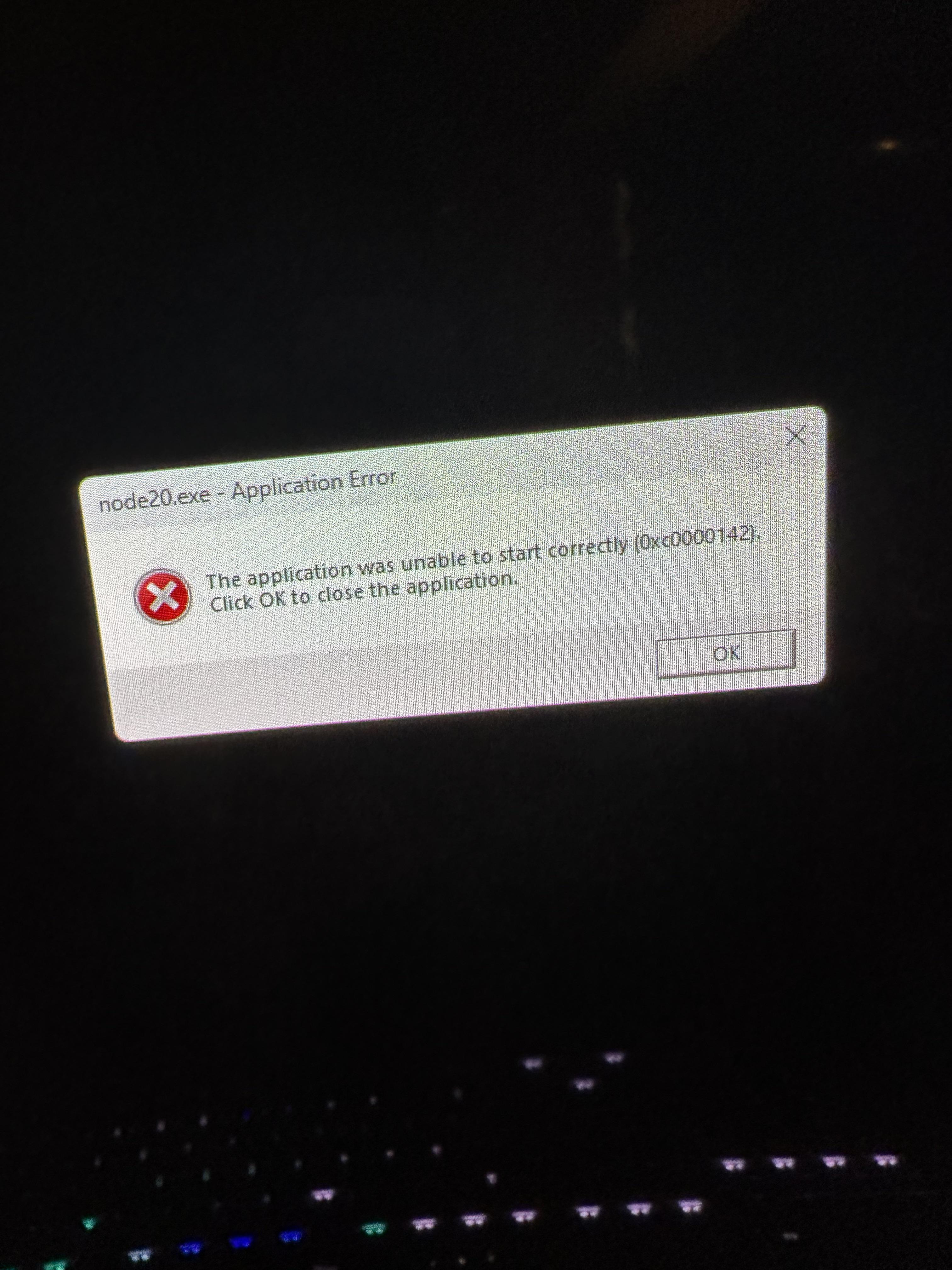 node20 exe error on shutdown windows 10