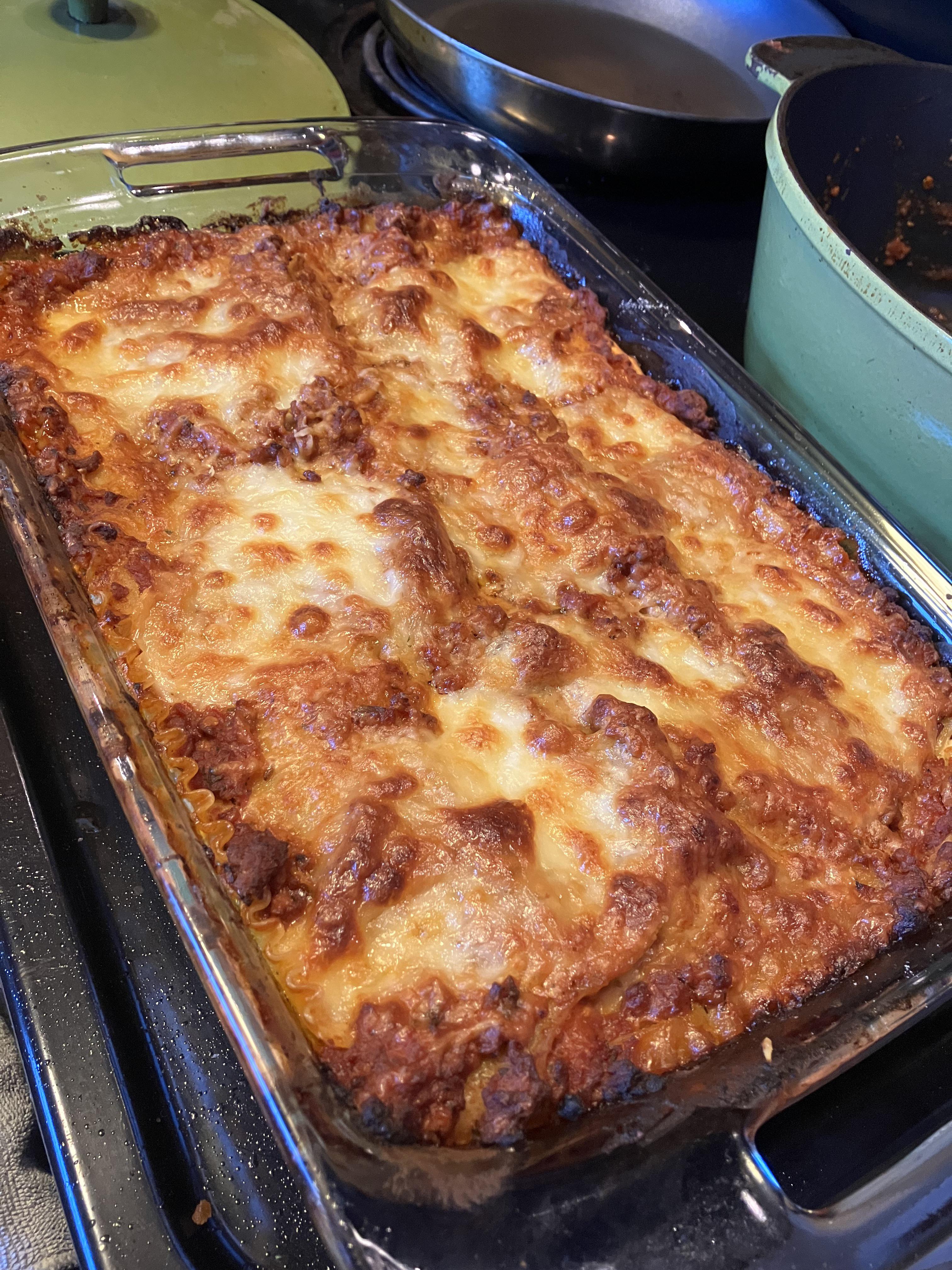 [homemade] lasagna, with rice noodles and meatless meat! | Scrolller