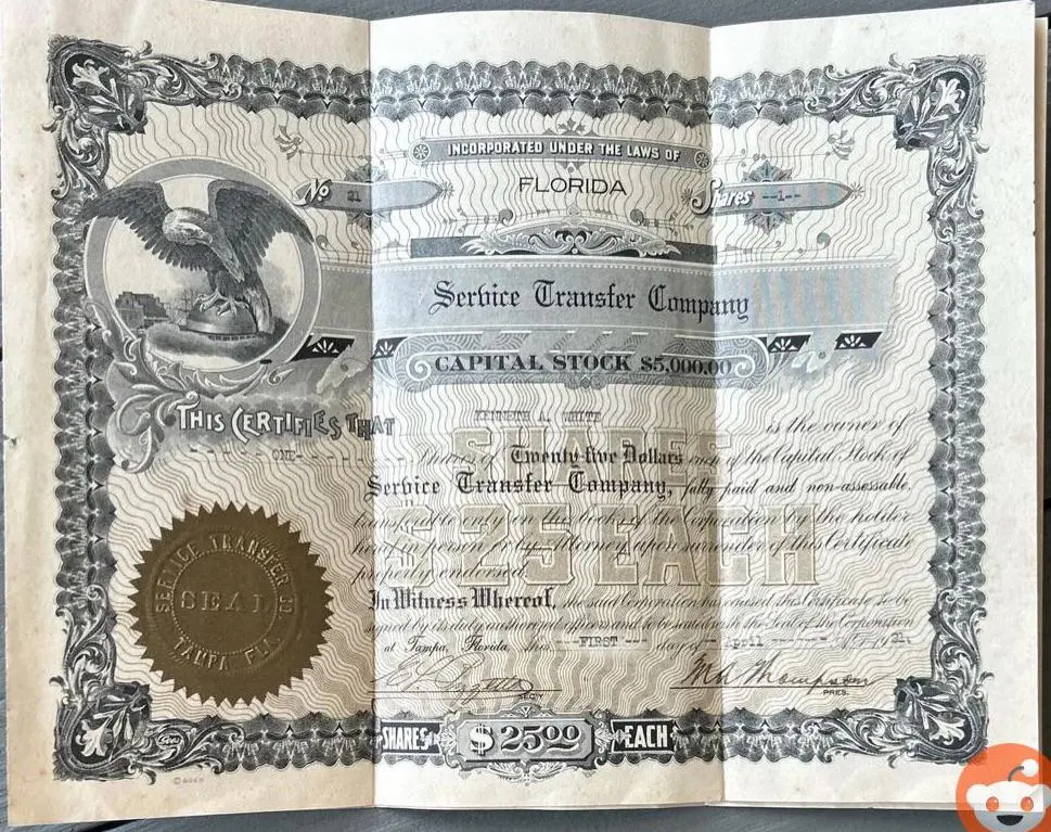Old stock certificates? Dated 1912 | Scrolller