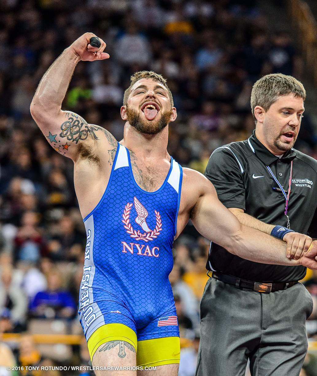 olympian wrestler's tongue, pit and bicep Scrolller