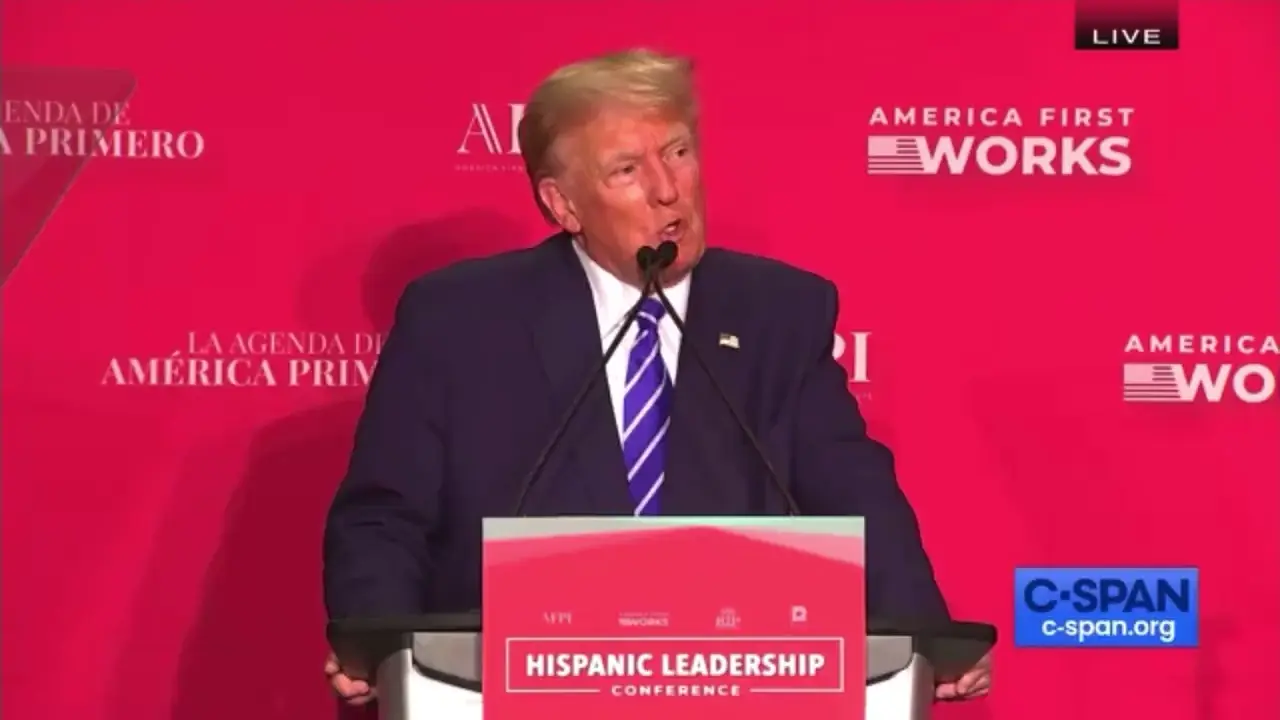Oompa Loompa Trump having a stroke while spreading fascist anti-trans propaganda: "without parental consult... parental consent... We will totally oppose the Biden Administrating... this this administration"