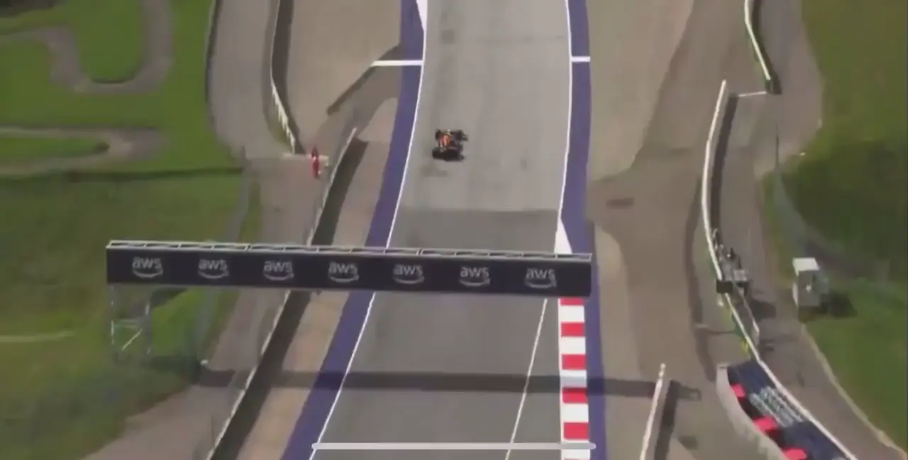 Overhead view of the Verstappen-Norris incident