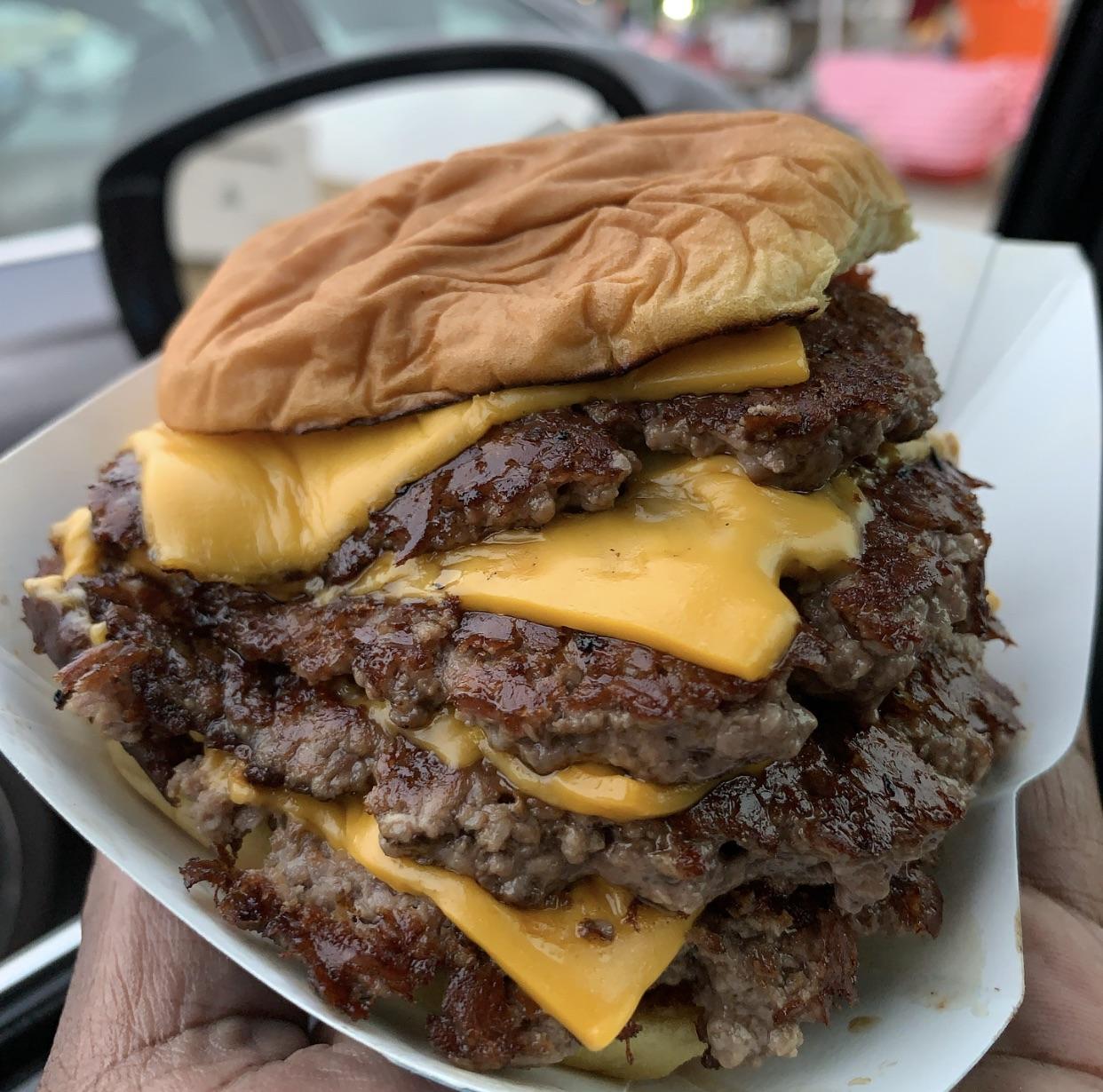 double and quad smash from tripp burgers in los angeles