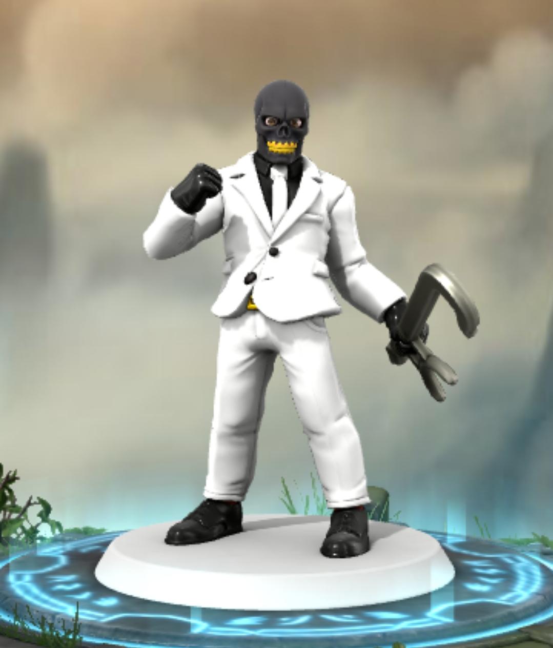 Batman villains as HeroForge 3D character miniatures on glowing blue bases in a misty setting