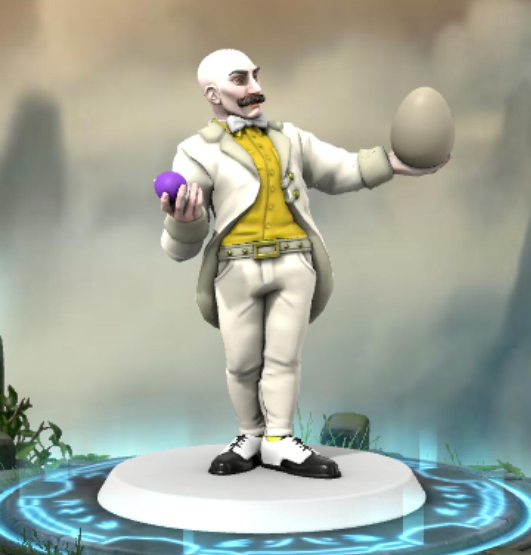 Batman villains as HeroForge 3D character miniatures on glowing blue bases in a misty setting