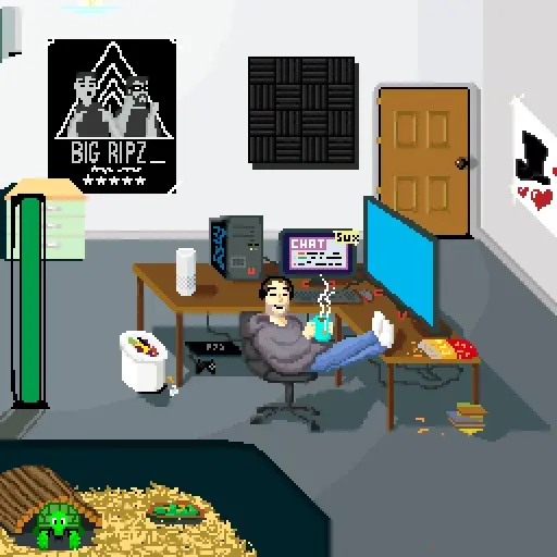 Pixel Art of Sips and Twitch Chat