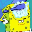 Pixel art of Spongebob brushing his eyes | Requested by @u/ch1llaro0 | Let me know of another Spongebob meme to recreate!