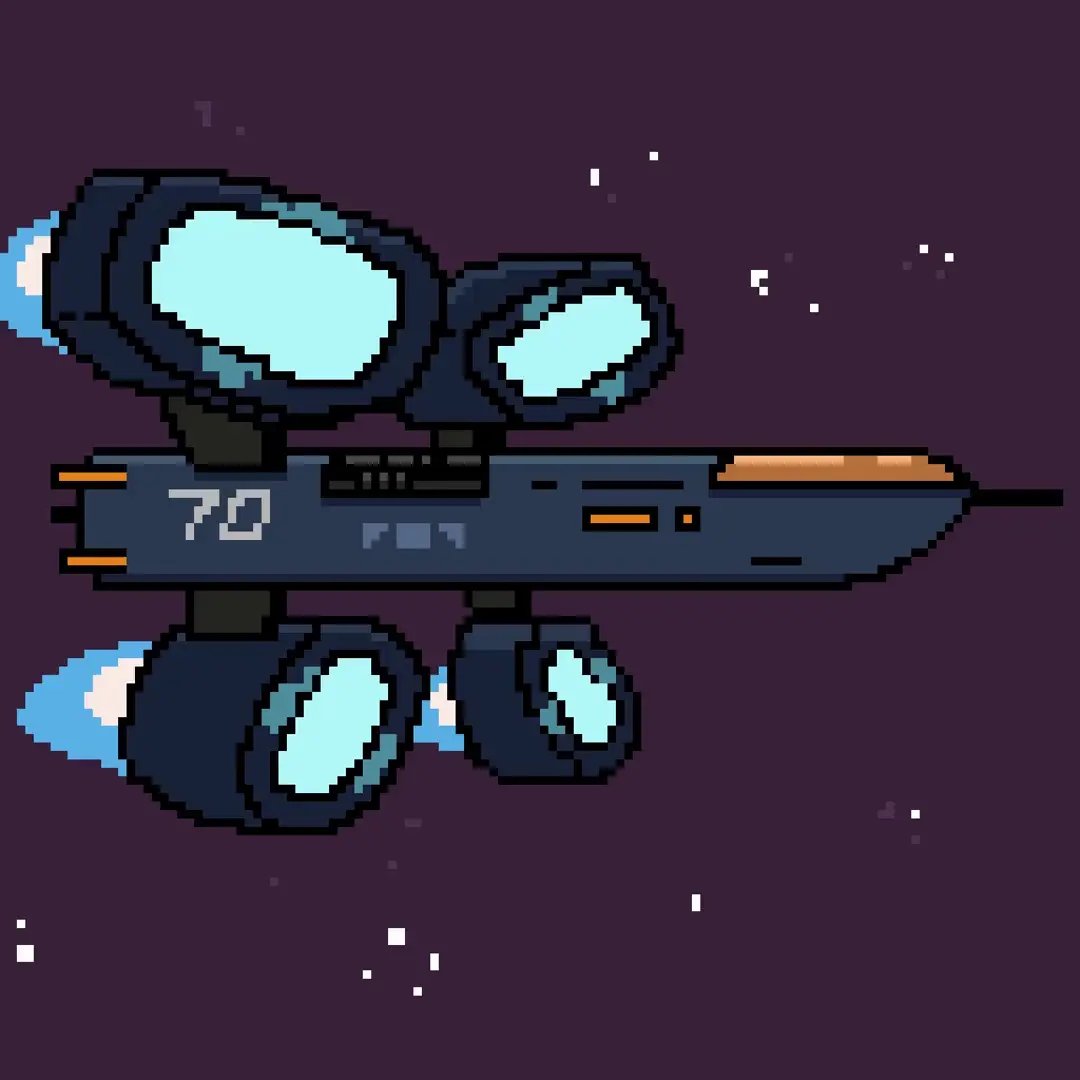 Pixel spaceship loop.
