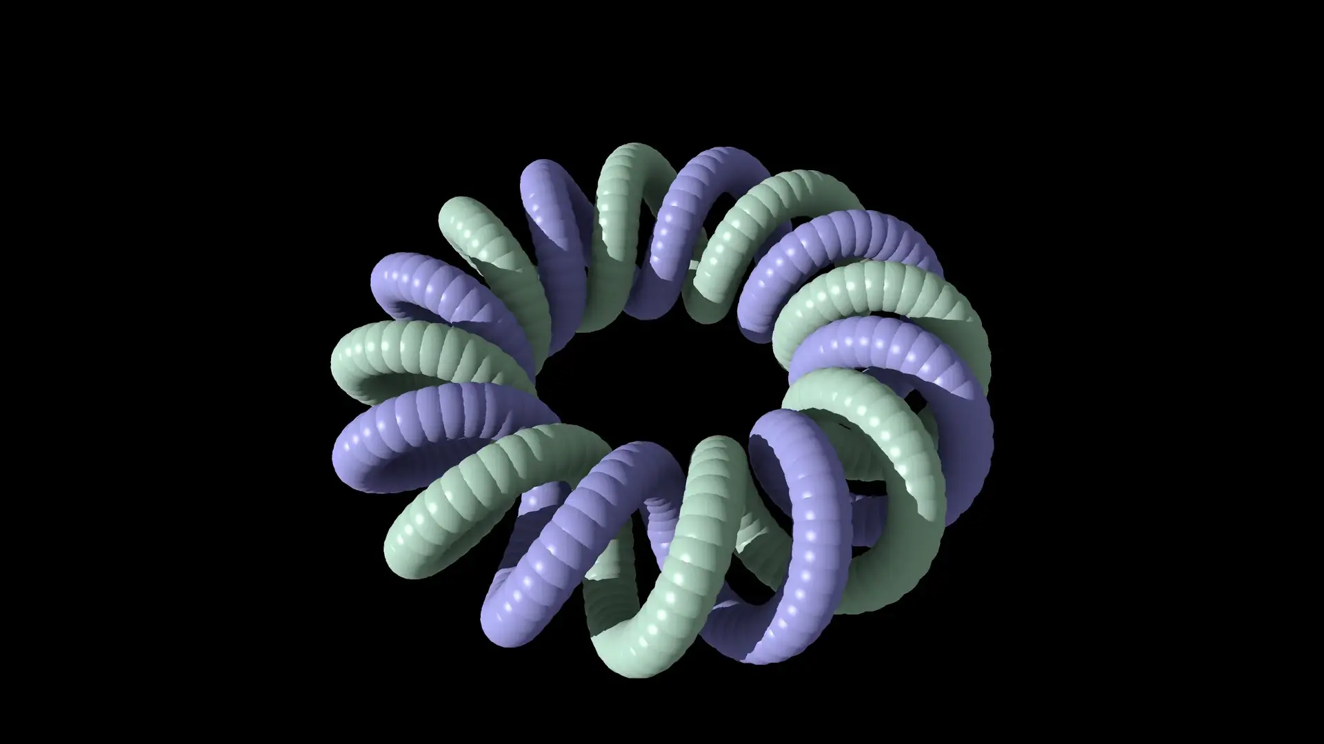 Procedural geometry: double torus spiral