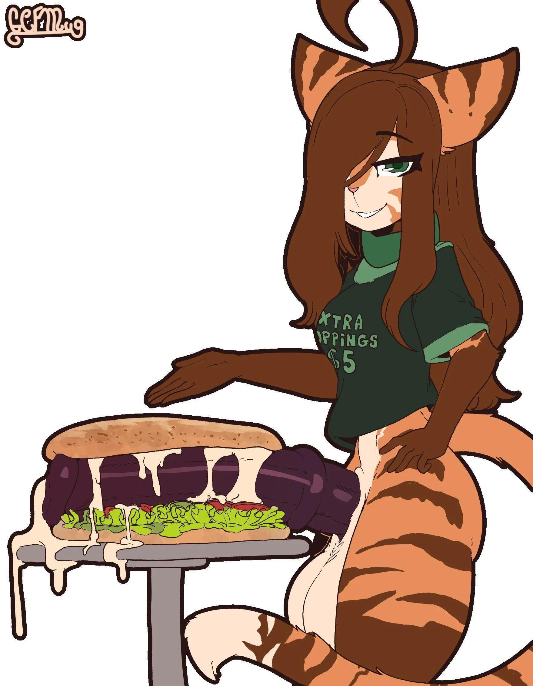 Furry and anthro futanari characters with big breasts and big cocks in various poses and outfits.