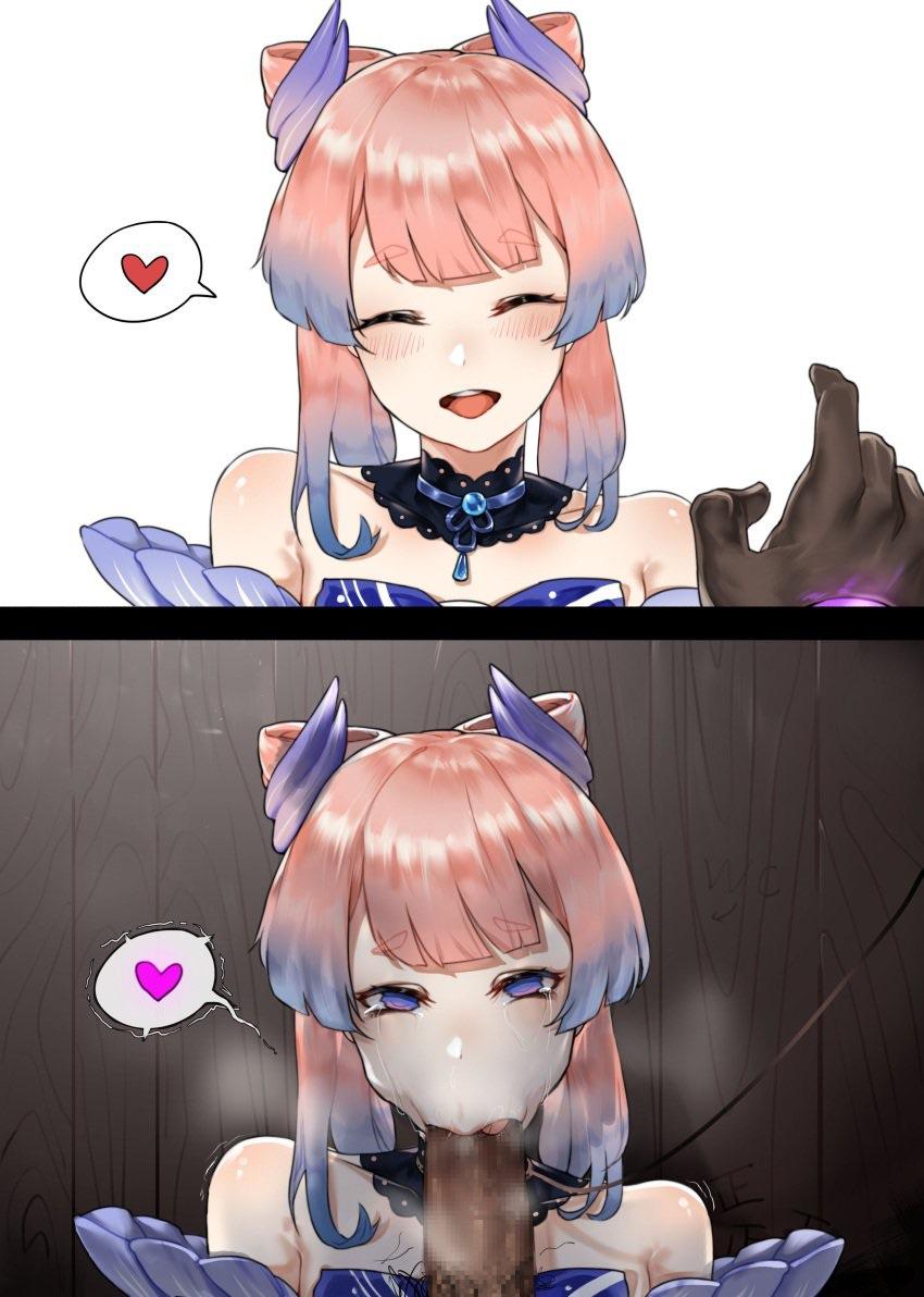 NTR roleplay fan art featuring busty anime girls and muscular men in sexual situations