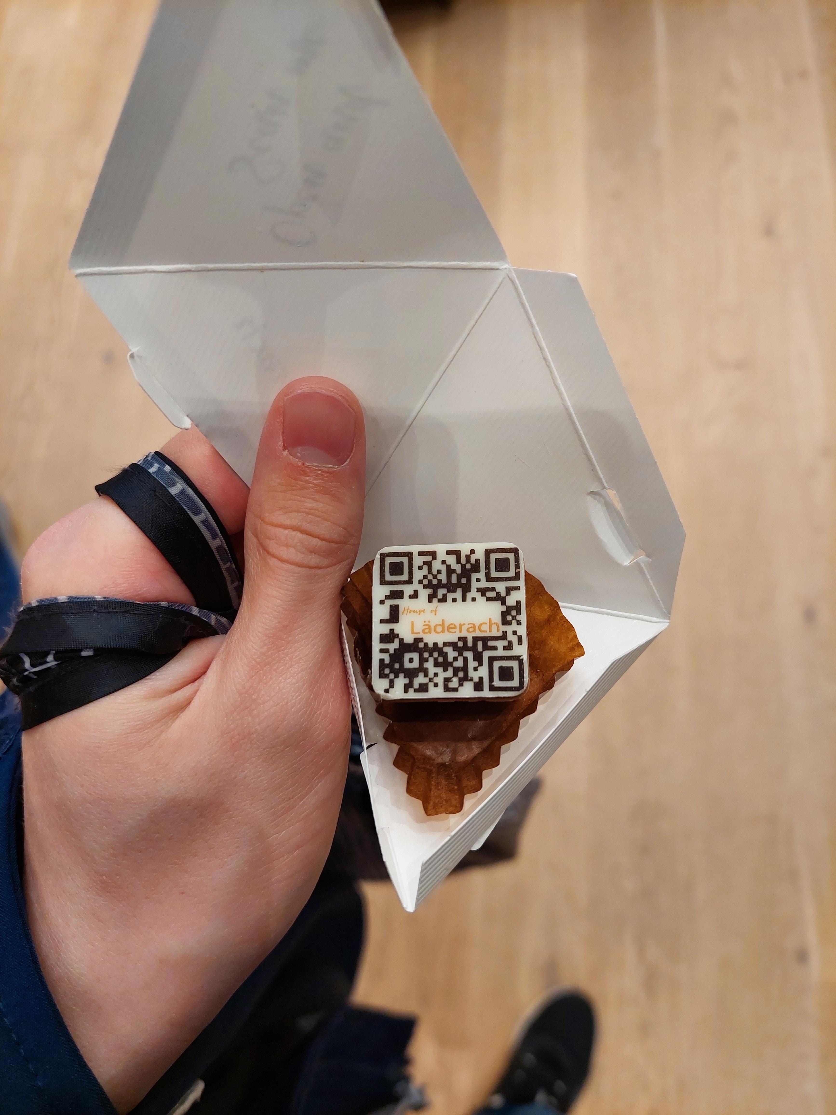 QR code on chocolate