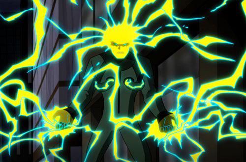 Electro characters from Marvel in various anime and digital art styles with glowing electrical energy effects