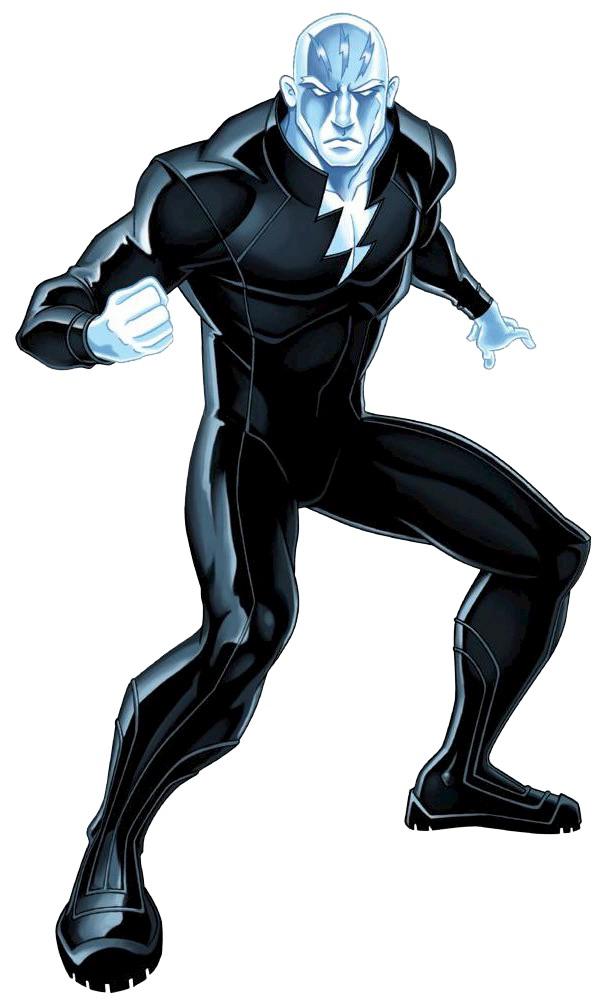 Electro characters from Marvel in various anime and digital art styles with glowing electrical energy effects