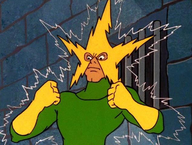 Electro characters from Marvel in various anime and digital art styles with glowing electrical energy effects