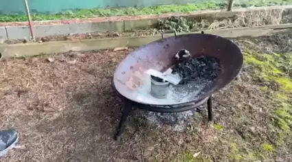 Reaction of sulfur mixed with zinc. It’s product is ZnS (s) [zinc sulfide]