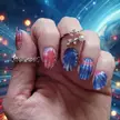 Red, White, and Blue Tye Dye from Nail Fox