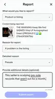 Remember, listing pre-sale items is reportable on Ebay