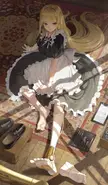 Repairing her artificial leg, by Goback