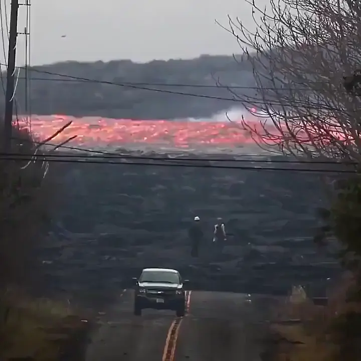 River of lava moving at an incredible speed