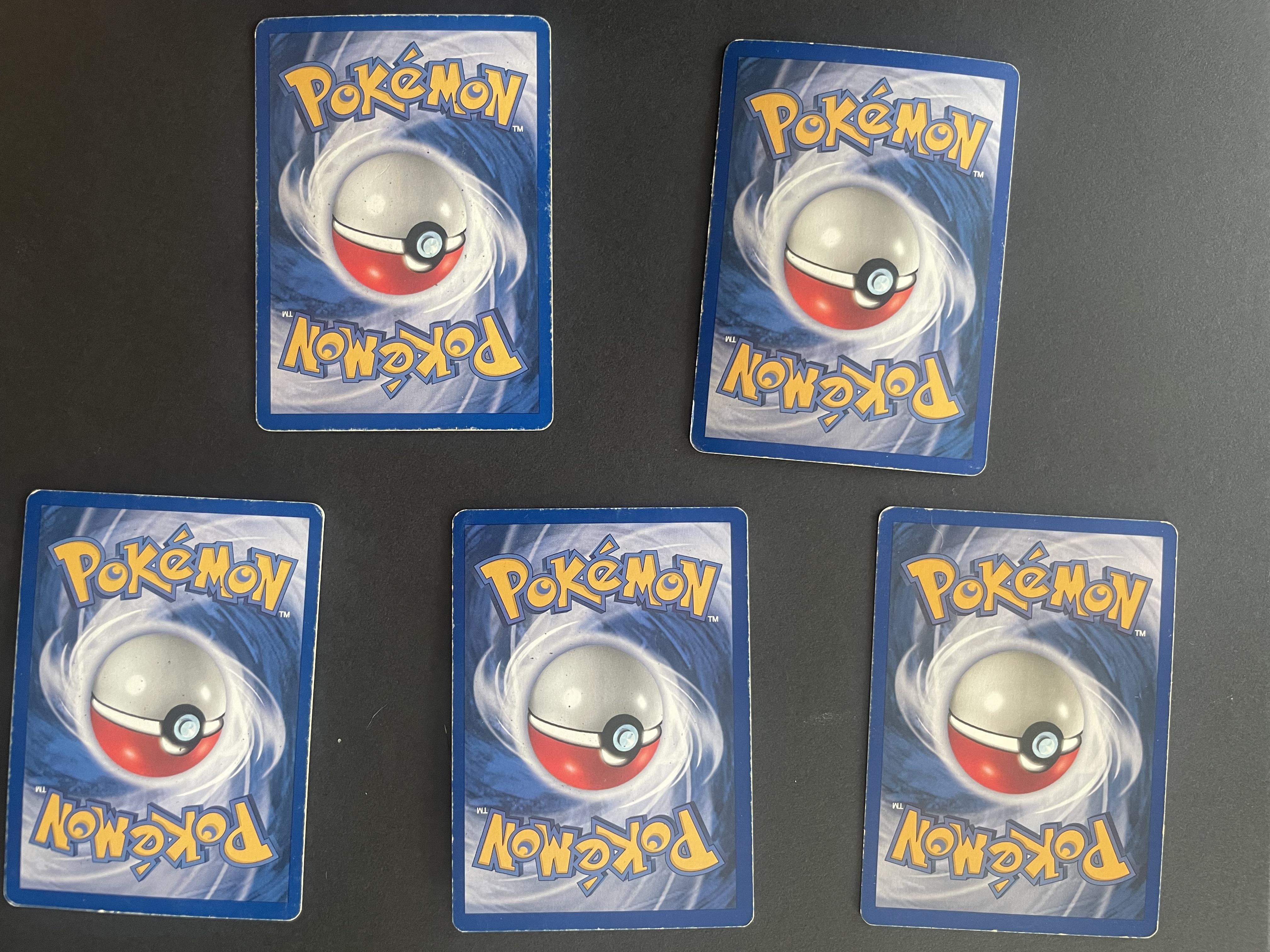 Pokémon fan art cards including Shining Mewtwo, Dark Scizor, Dark Ampharos, and Gyarados on a dark surface