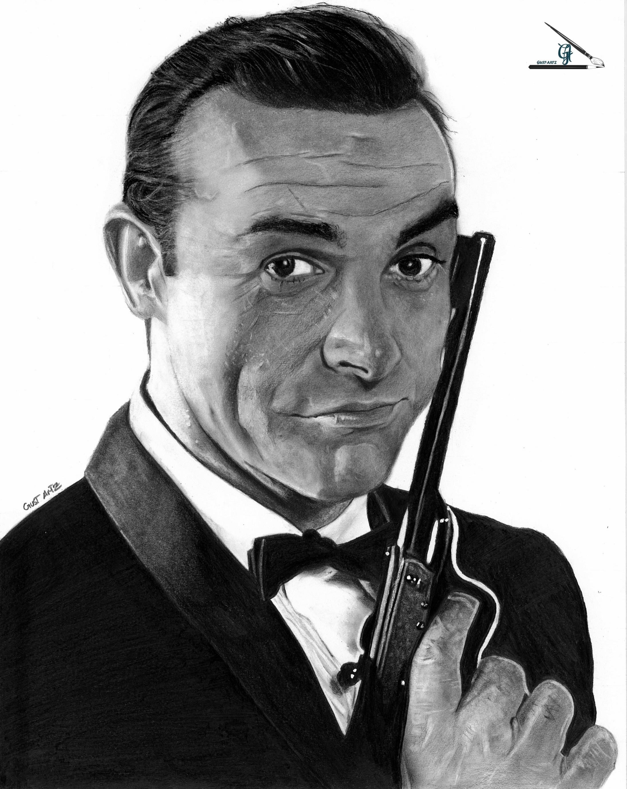 Sean Connery, me , pencil drawing, 2020 | Scrolller