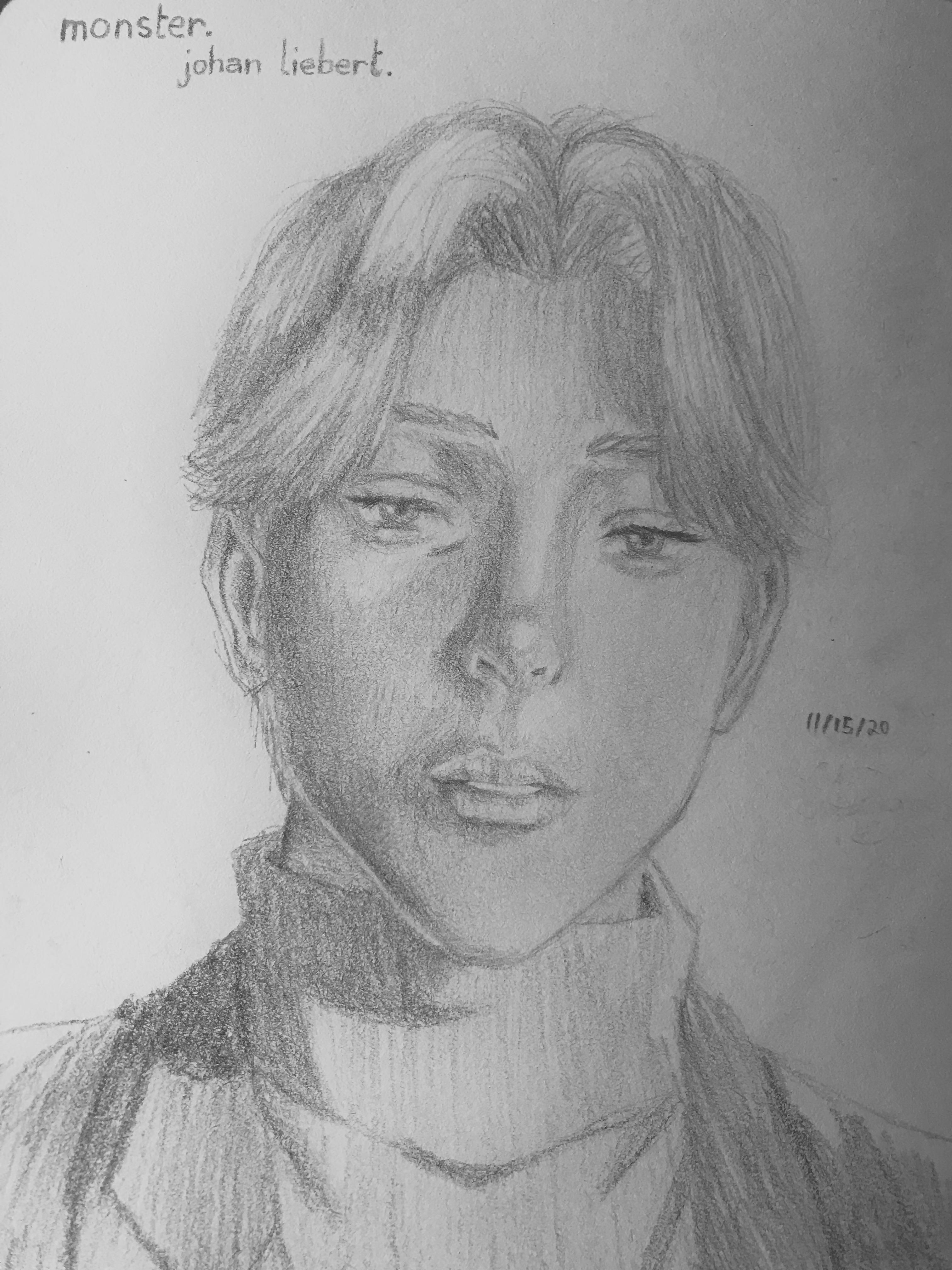 Semi-Realism Johan Liebert Drawing | Scrolller