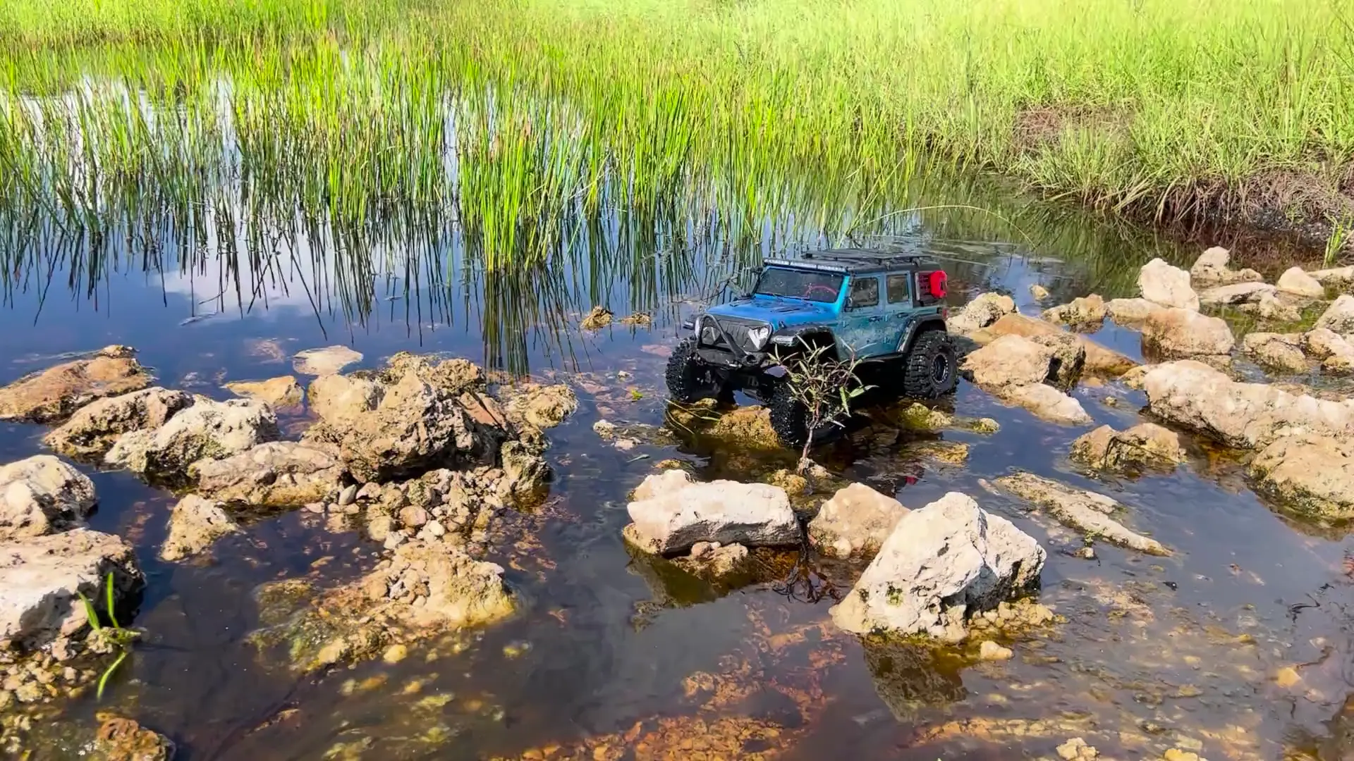 Some slimy water especially at the end