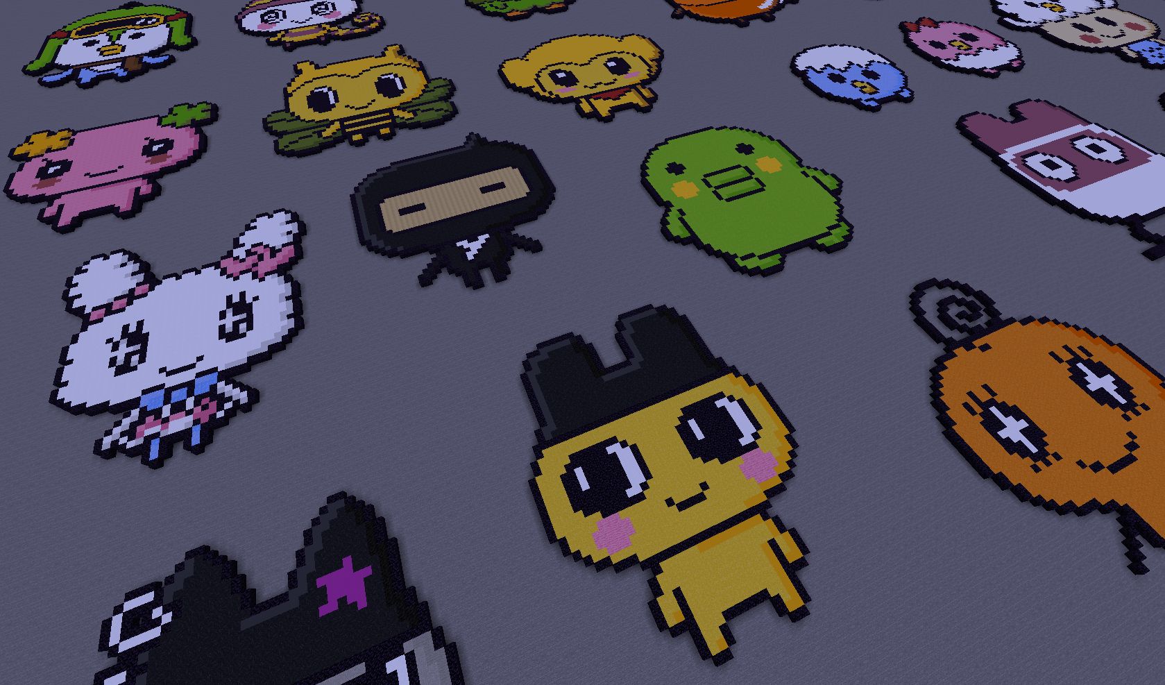 Some Tamagotchi pixel art I made a while back on Minecraft. | Scrolller