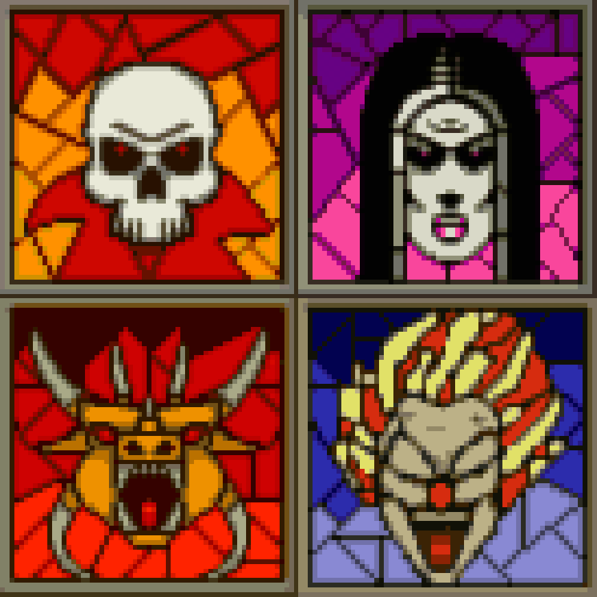 Stained glass of their Twisted Metal 4, Minion's Maze map
