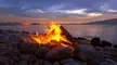 Sunset campfire on Utah Lake.