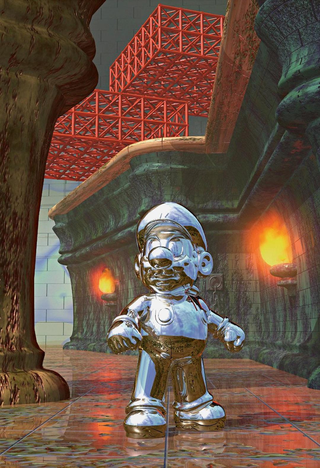 Rareware Mario Model Super Mario 64 Promo Render: Metal Mario (1996) | Scrolller