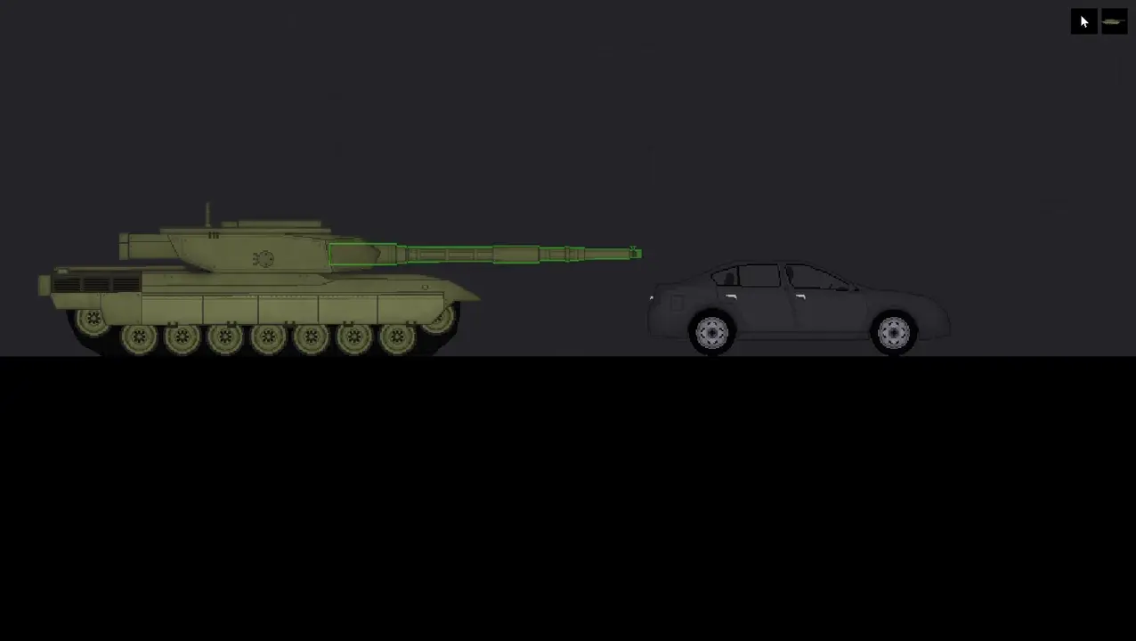 tank going over a car