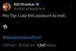 Thank God! Adi Shankar is a professional troll. That means a new DMC universe coming on Netflix is in good hands.