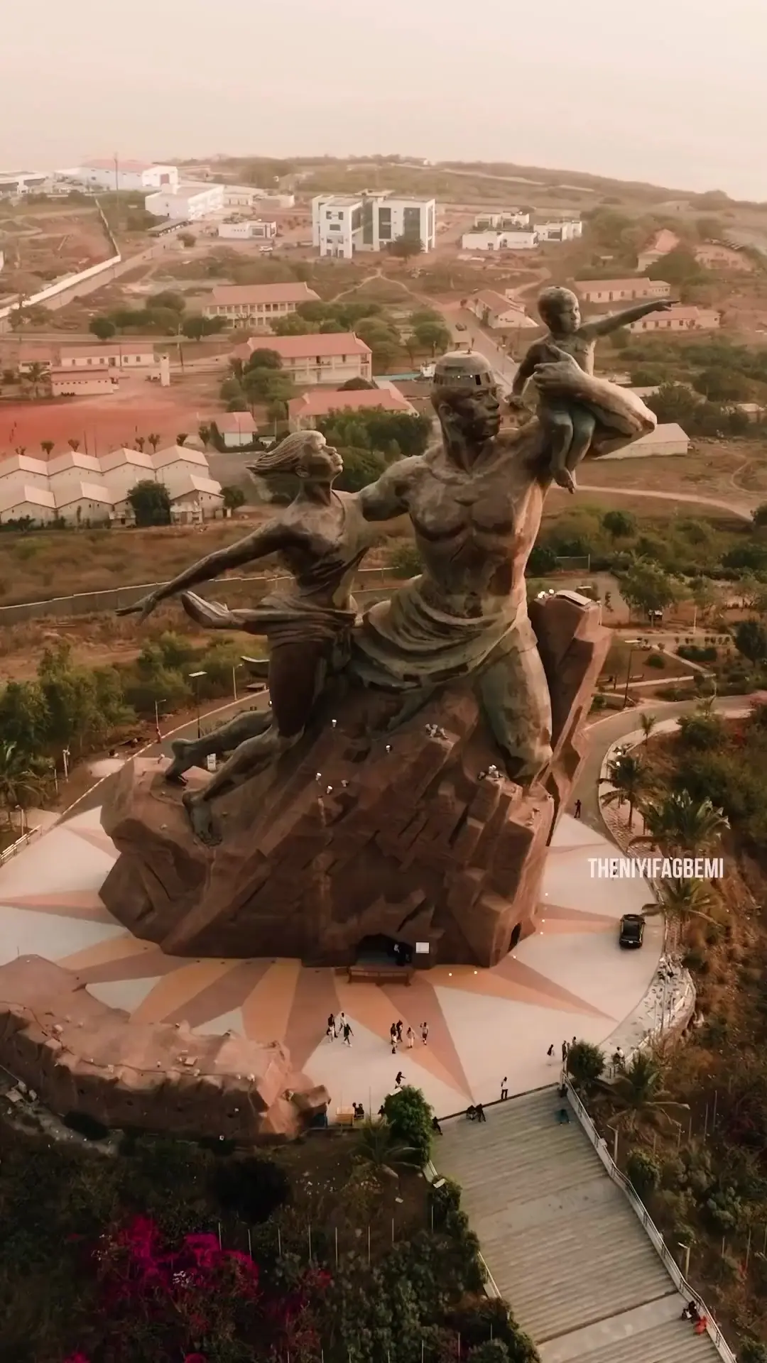 The African Renaissance Monument in Dakar, Senegal, stands at 52 meters or 171 feet, making it the tallest statue on the African continent