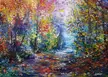 The autumn landscape occupies a special place in my work. I hope you also enjoy taking a walk through the autumn forest. "Autumn shadows in the forest " Oil painting on canvas by me