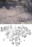 The Bedolina Map is a famous engraved prehistoric rock which is part of the Camonica Valley petroglyph complex in Italy. It is known as one of the most ancient topographic maps, interpreted as a depiction of cultivated plots, mountain paths and villages. Made between 1400 and 500 BCE [2048x2988]