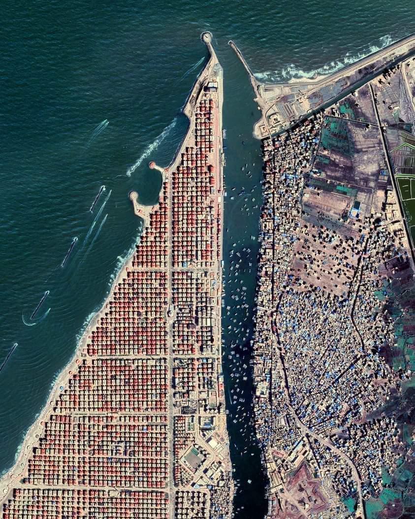 The difference between the east side and west side of that Mediterranean city in Egypt