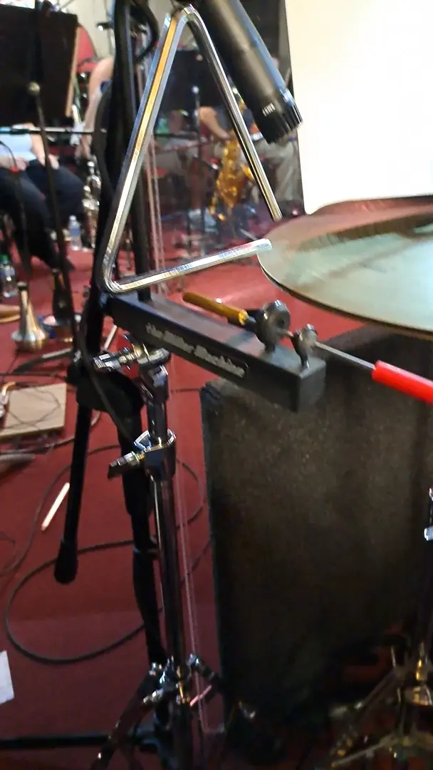 The Miller Machine. Developed for musical theater drumset/percussion players to be able to play the triangle without having to pick up a metal triangle beater.
